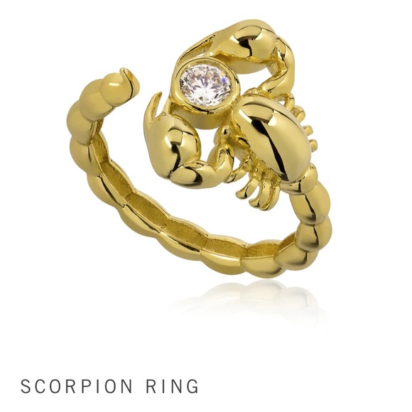 nOir Jewelry Jewelry - Noir gold scorpion ring Scorpio brass 6 astrology